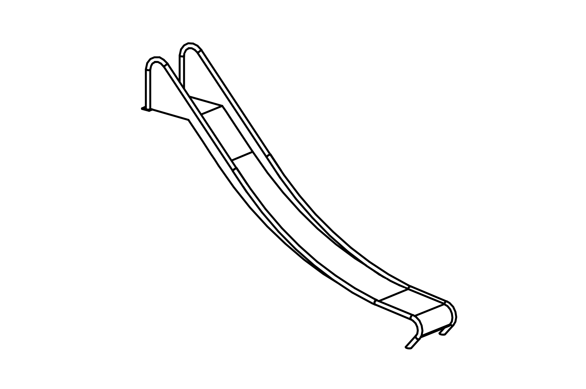 Stainless Steel Slide, width = 0,45 m, height = 2 m