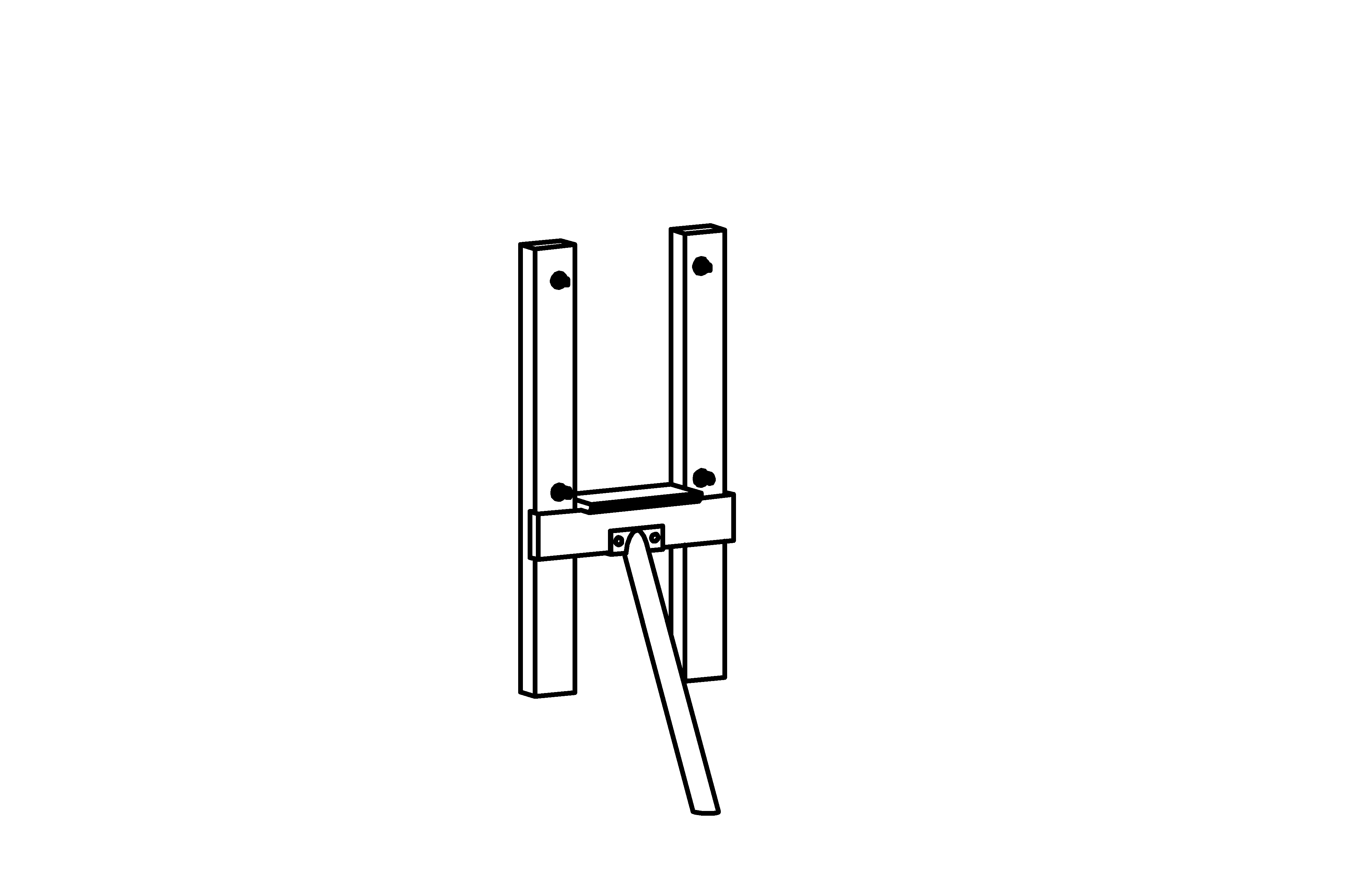 Support Frame for suspension bridge, height = 1m