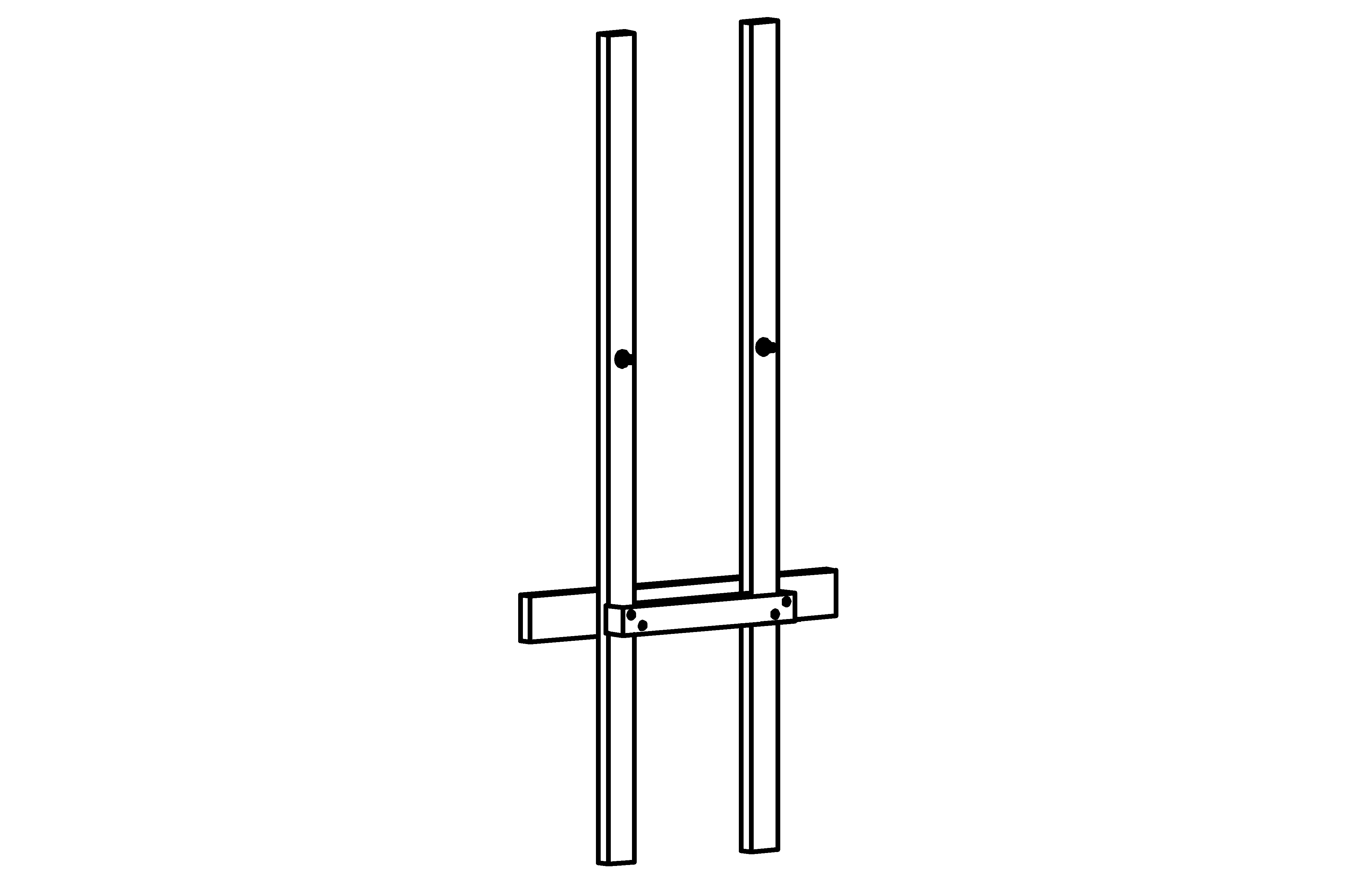 Support Frame for Square Towers with roof, height = 1 m