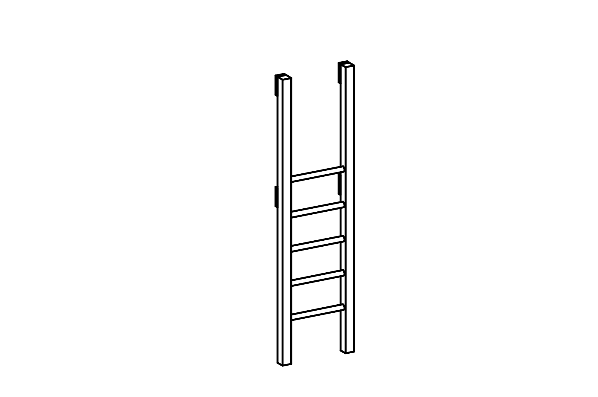 Ladder for Platforms, attachment to short side, height = 1.50 m
