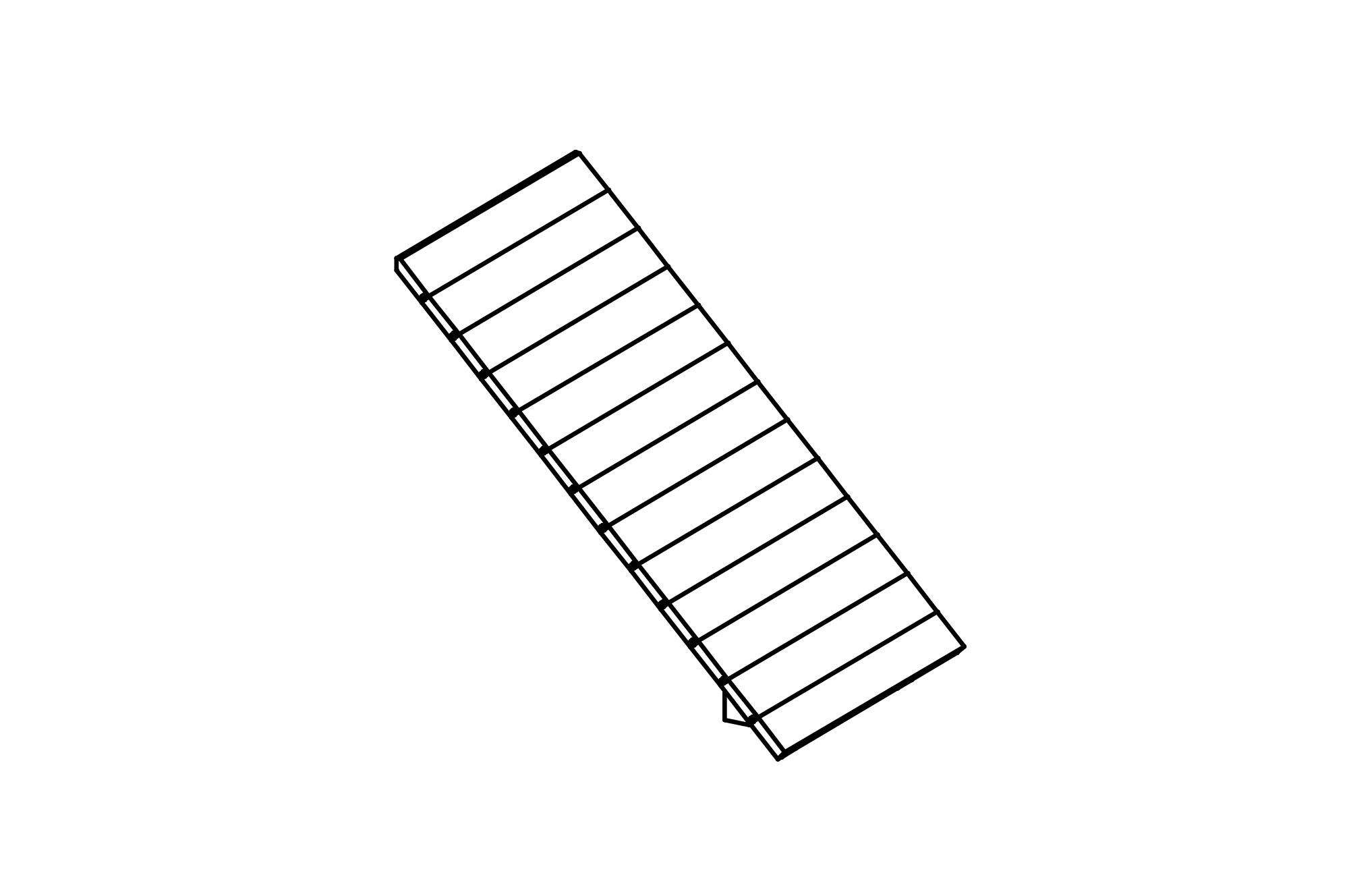 Inclined Wall for huts, height = 1m