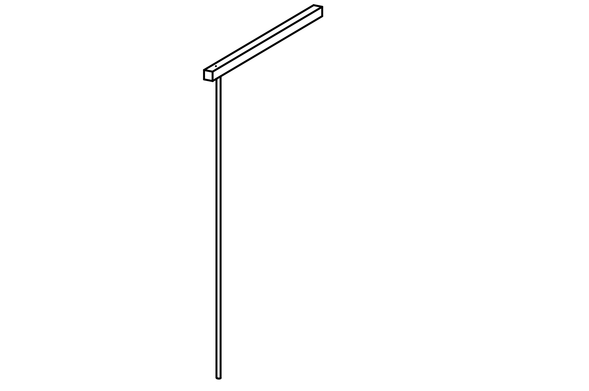 Straight Firemen's Pole with beam, stainless steel 