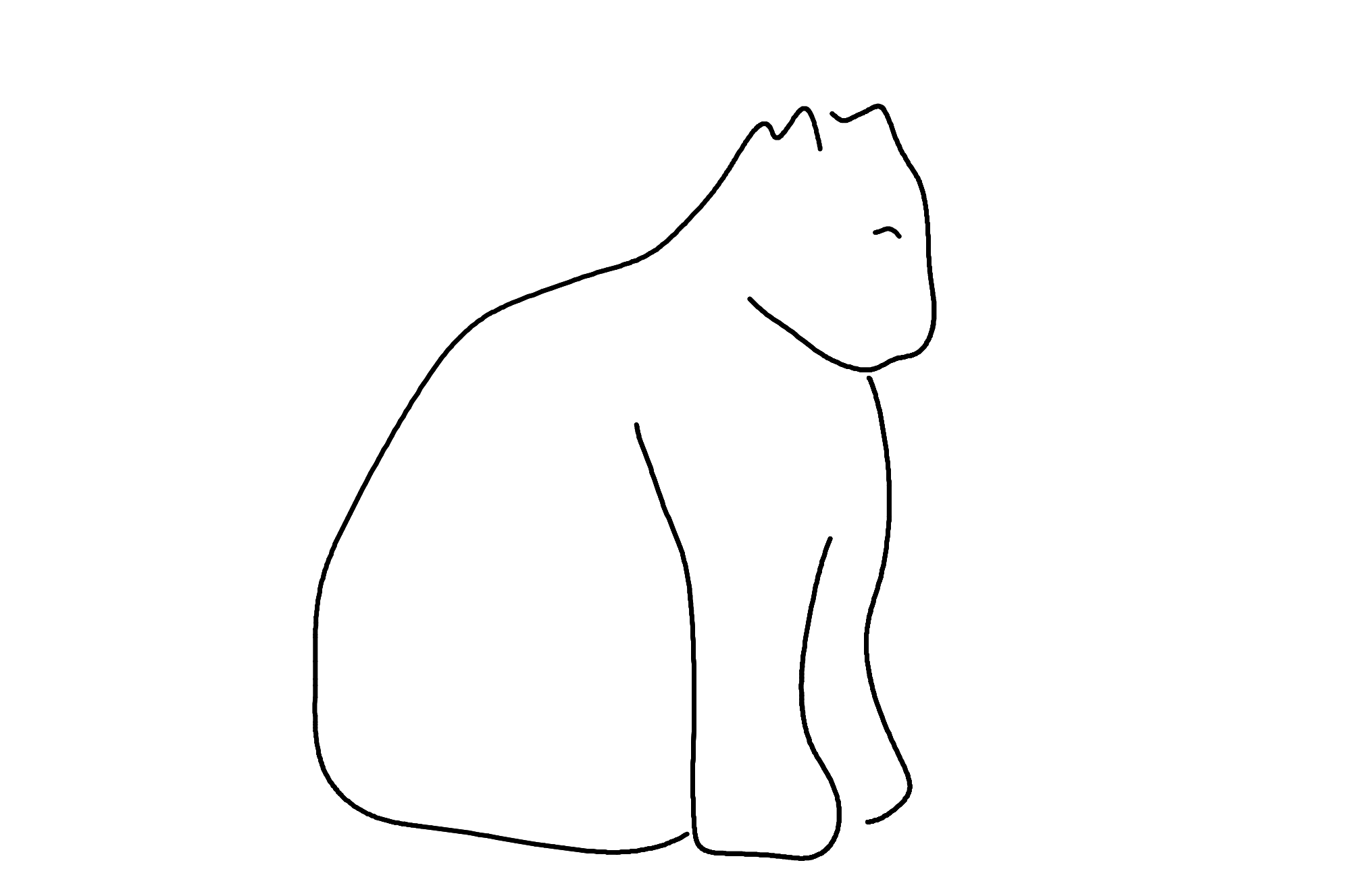 Stroking Stone Big Sitting Cat, colour yellow