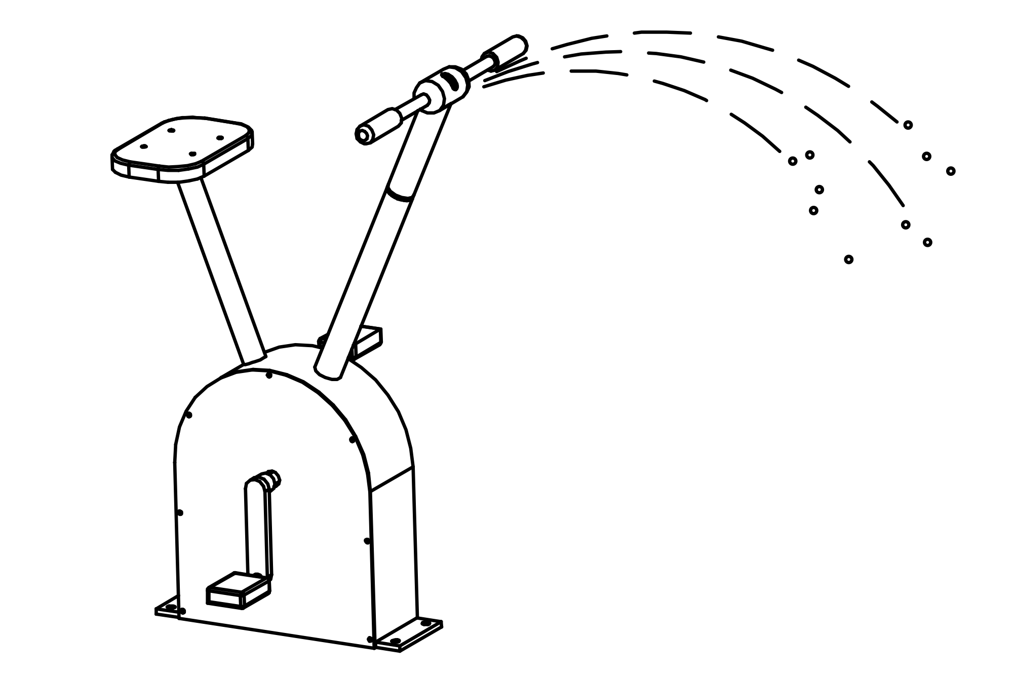 Pedal Pump with spray head in handlebar