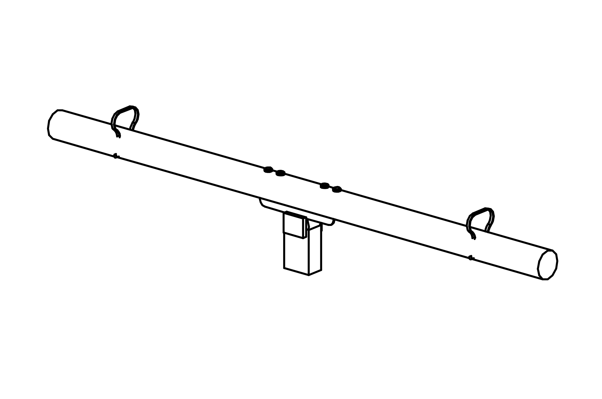 See saw with shock absorbers