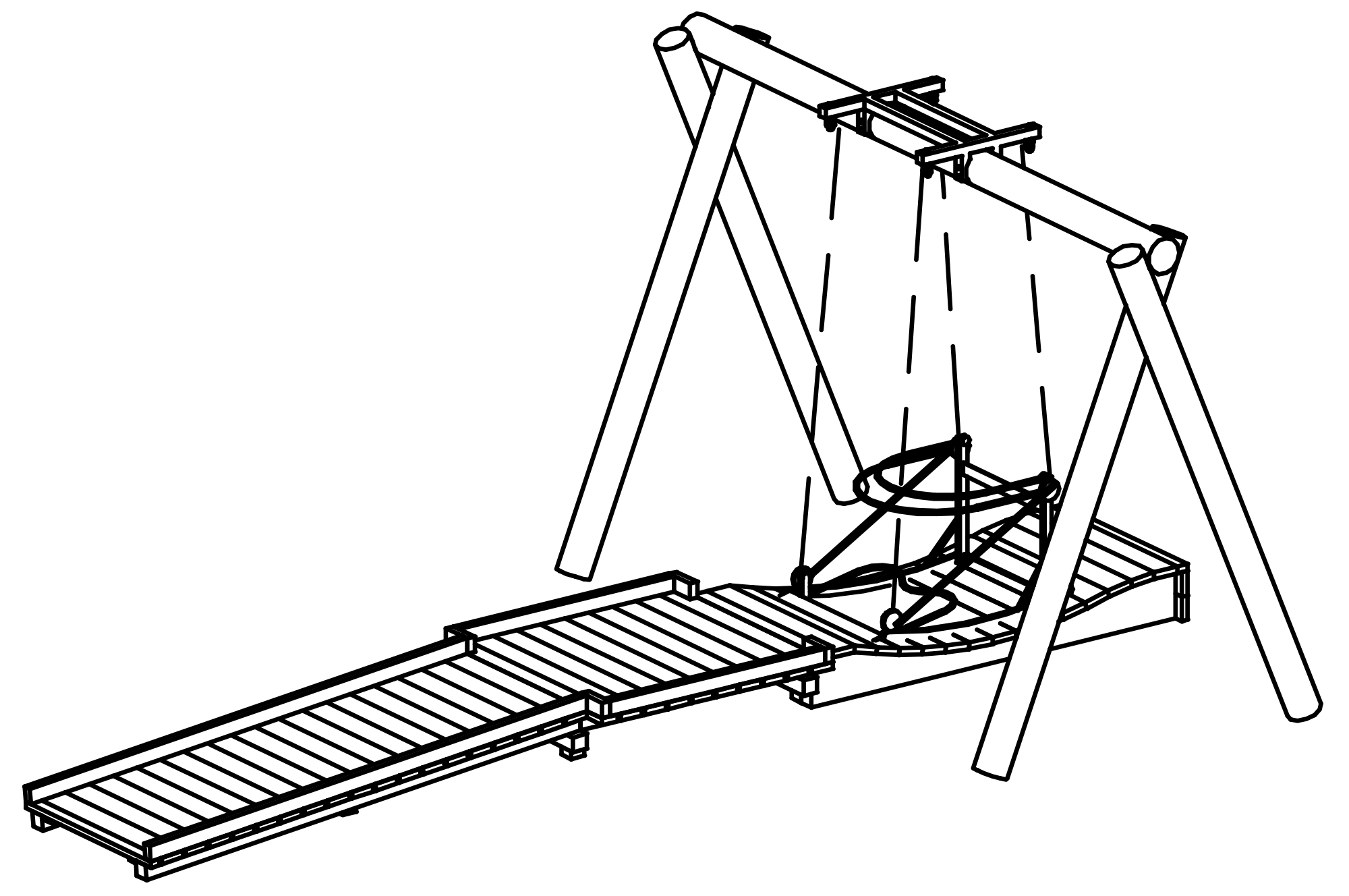 Wheelchair Swing incl. wooden construction, permitted only in supvervised areas 