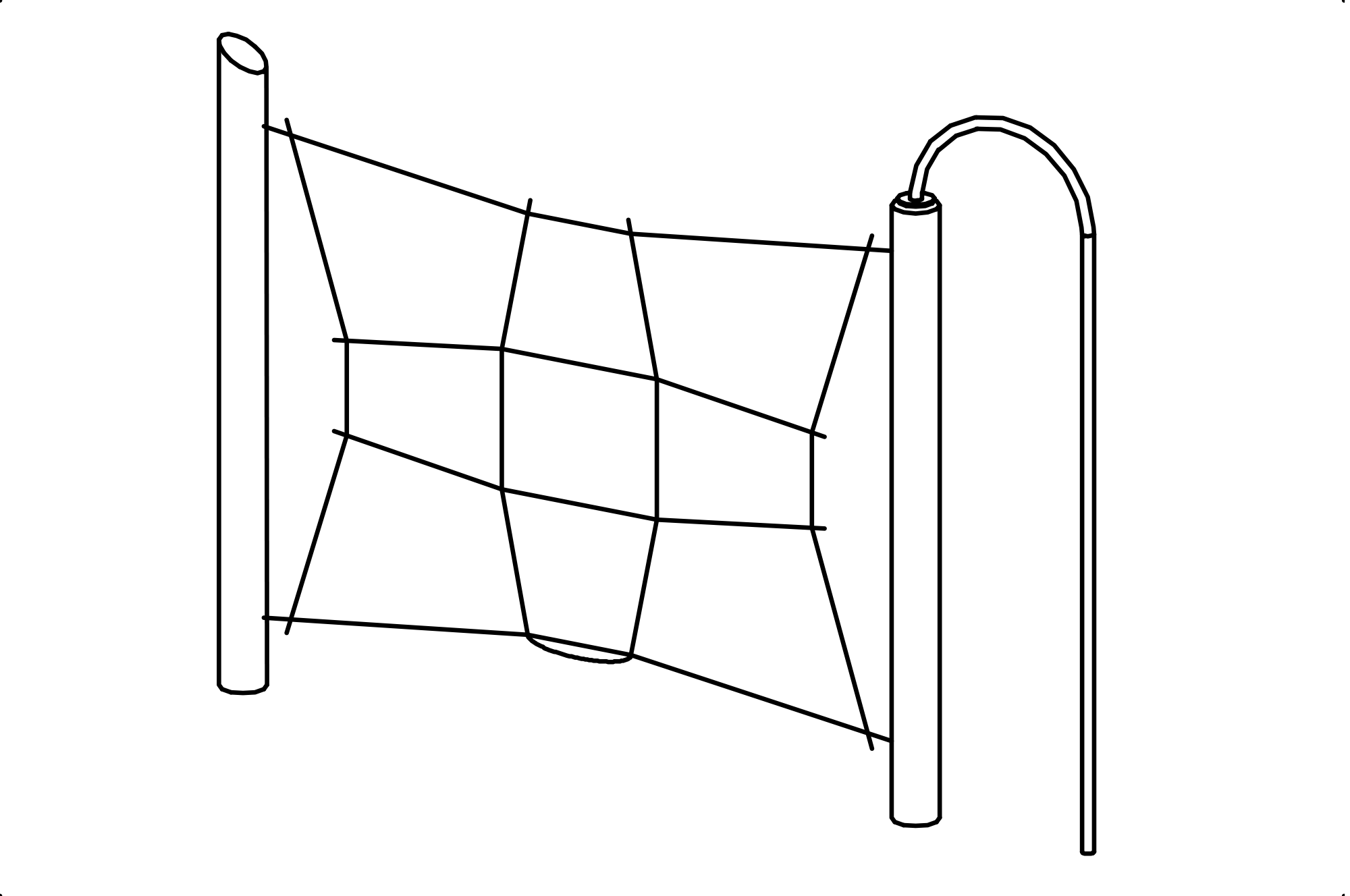 Vertical Climbing Net with Fireman's Pole