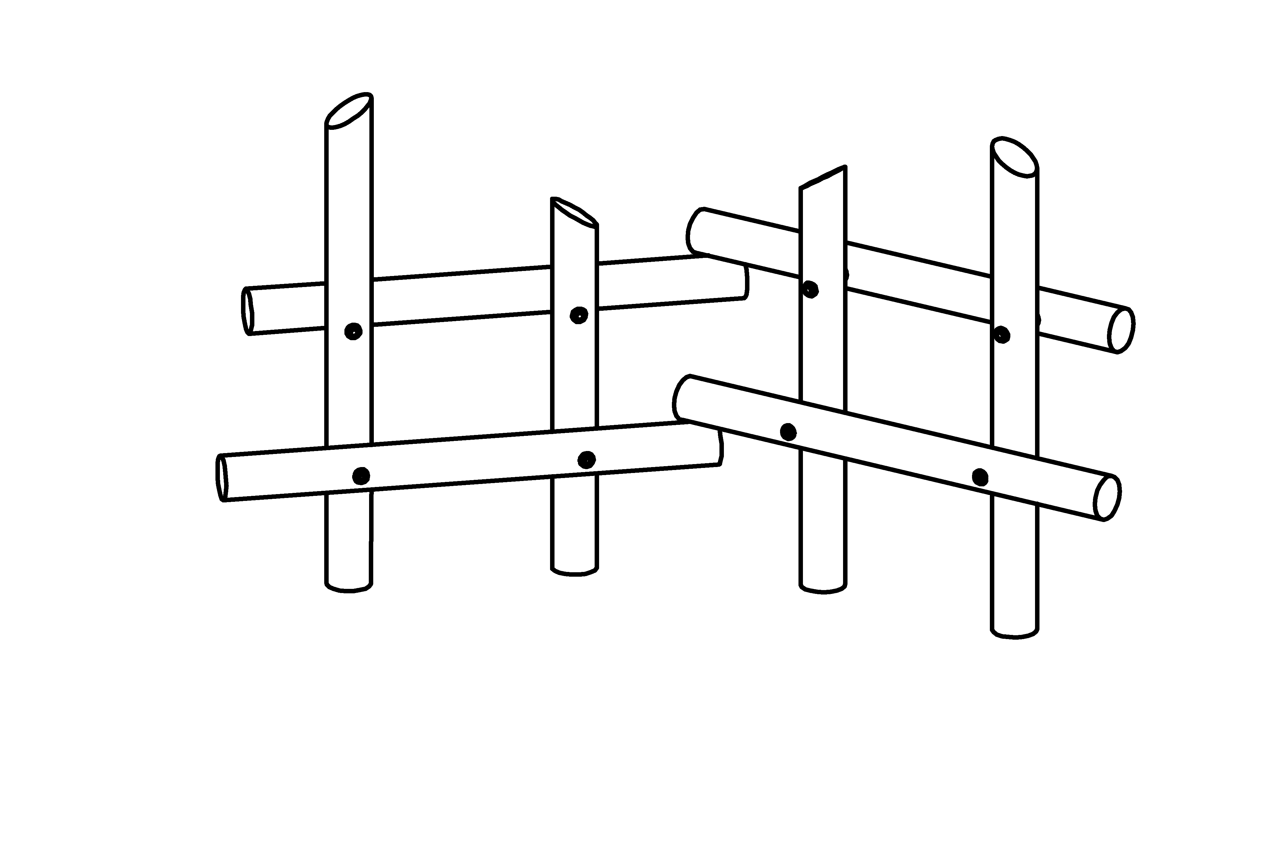 Sitting Fence, double element with steel feet