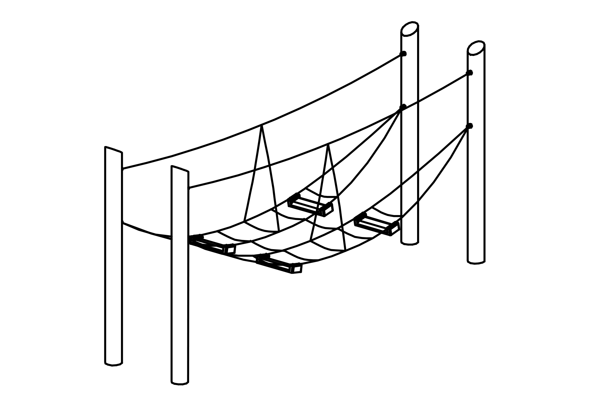 Quadro-Hammock Seat, smaller mesh size, made of larch