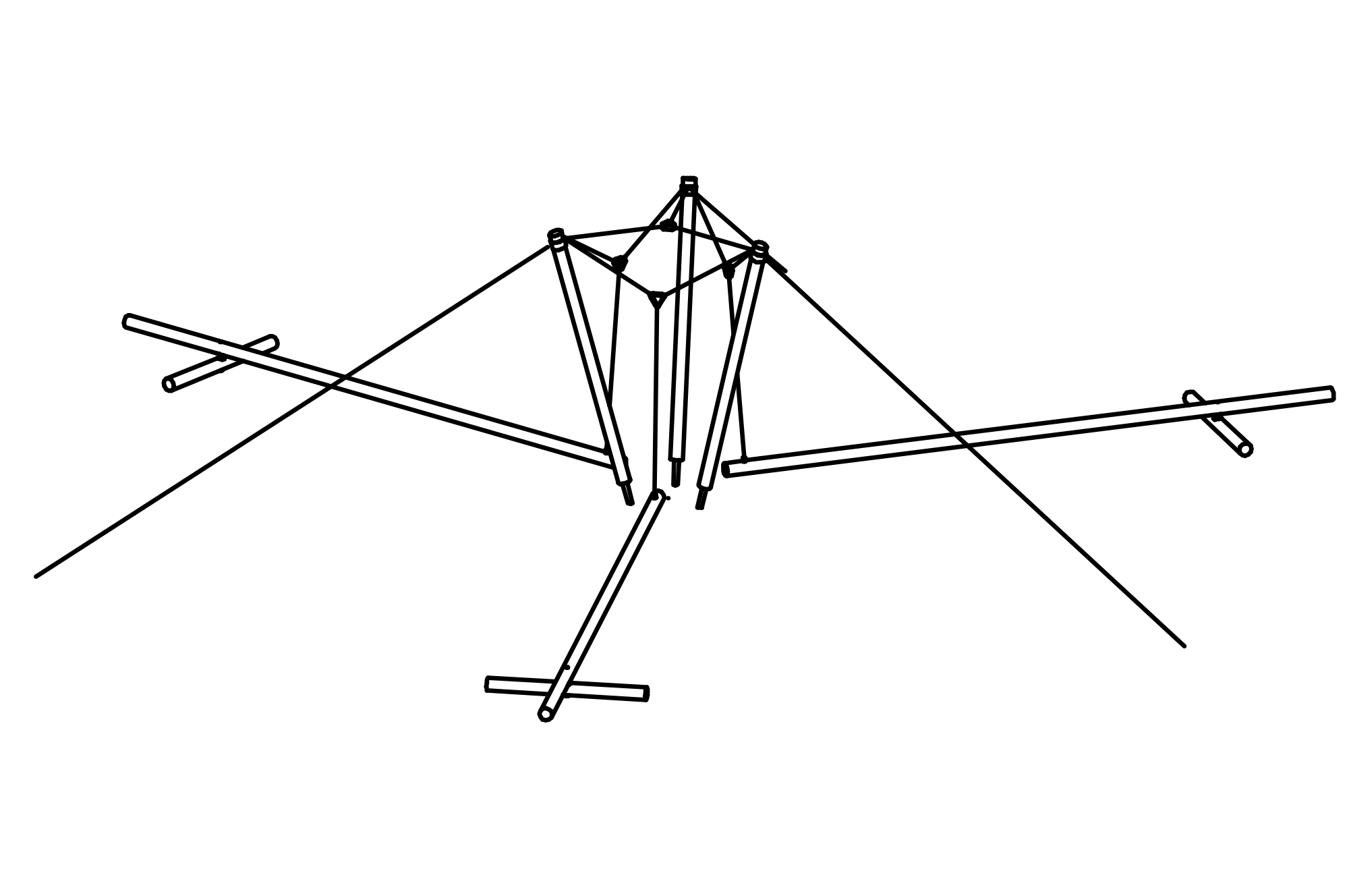 Triple Beam Swing, made of larch